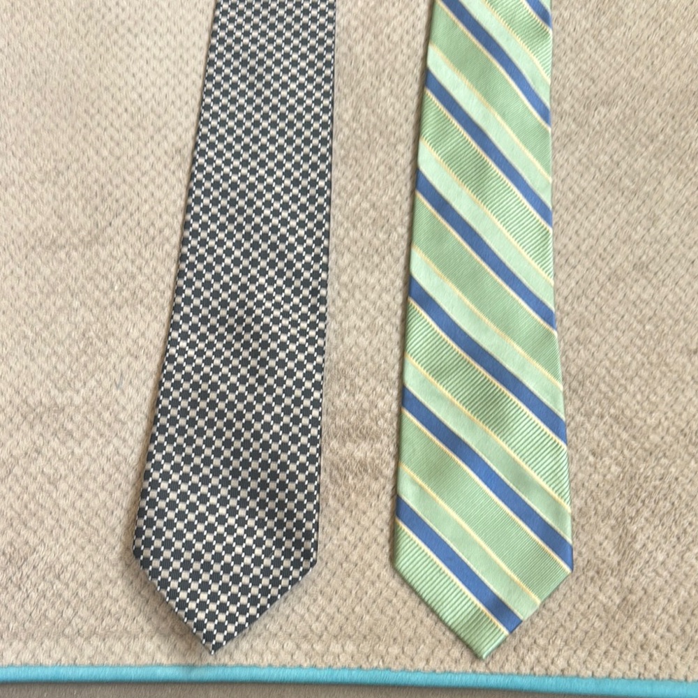 Black and White Checkered and Striped Ties